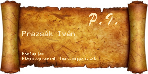 Prazsák Iván névjegykártya