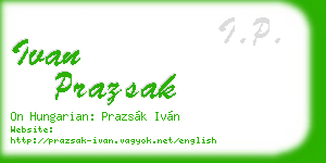 ivan prazsak business card